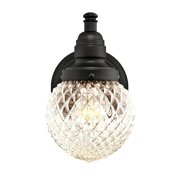 Westinghouse Fixture Wall Outdoor 60W Dusk to Dawn Eddystone ORB Clear Diamond Cut Glass 6313700 - main